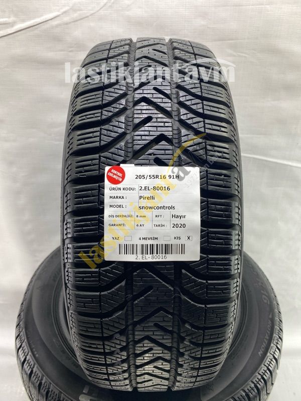 Pirelli 205/55R16 91H 8mm SnowcontrolS.3 2.El Kış Lastiği (2020)