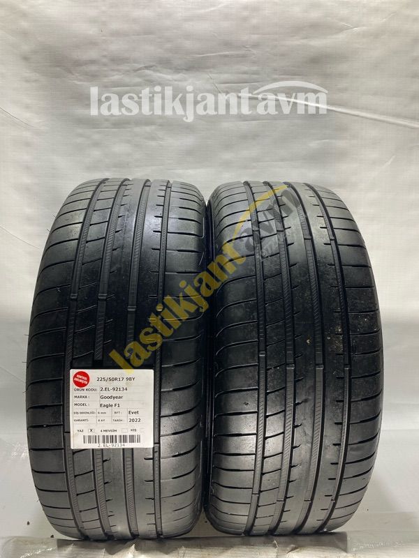 Goodyear 225/50R17 98Y Eagle F1 6 mm 2.EL Yaz Lastiği (2022) RFT