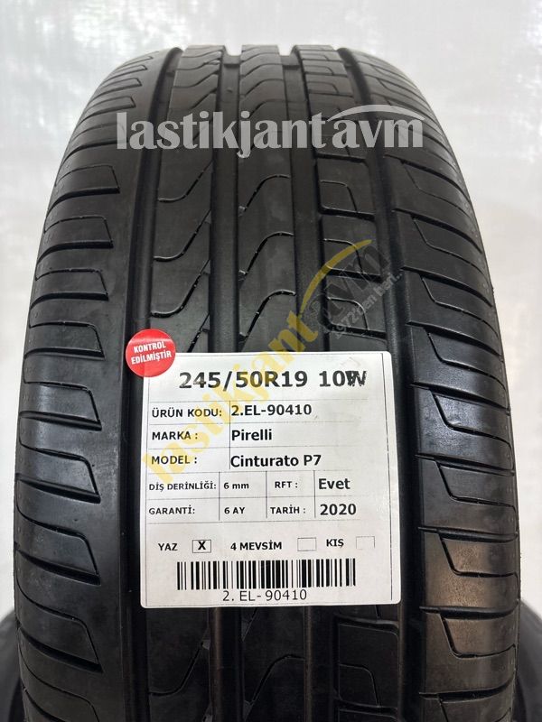 Pirelli 245/50R19 105W Cinturato P7 6 mm 2.EL Yaz Lastiği (2020) RFT
