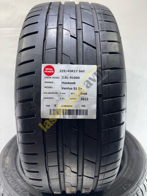 Hankook Ventus S1 Evo 3 225/45R17 94Y 6mm 2.El Yaz Lastiği (2022)