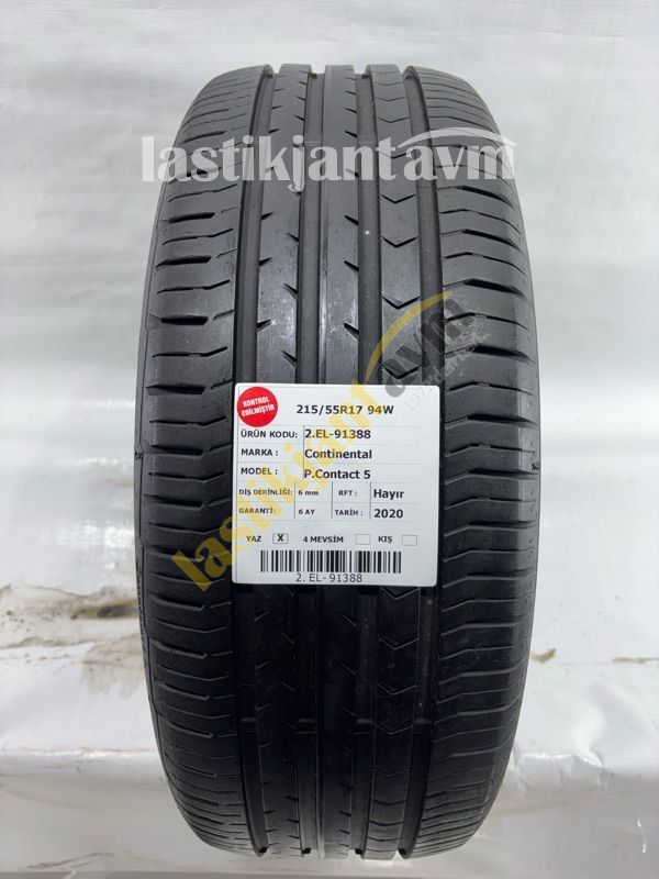 Continental 215/55R17 94W Pre.Contact5 6 mm 2.EL Yaz Lastiği (2020)