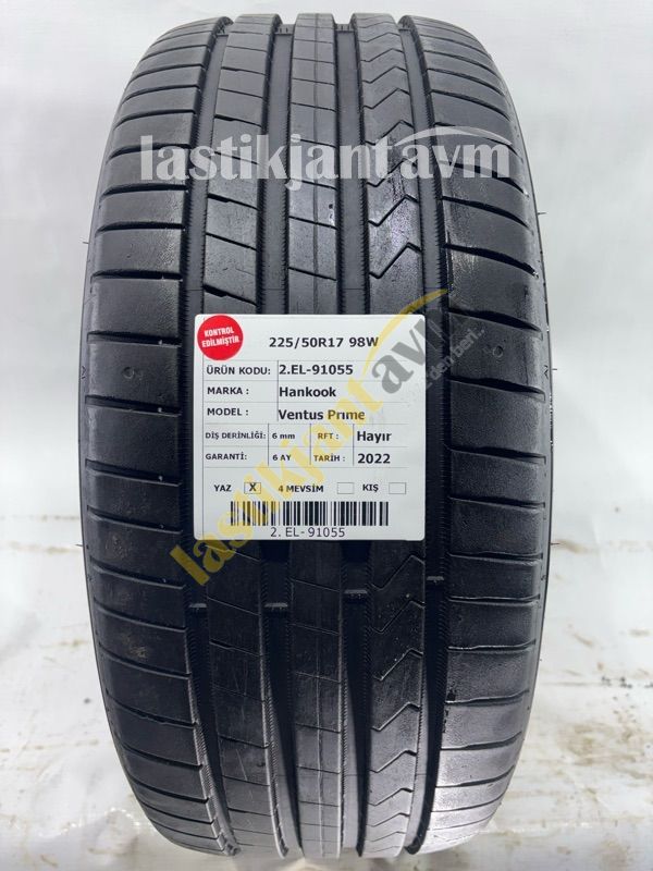 Hankook 225/50R17 98W Ventus Prime 4 6 mm 2.EL Yaz Lastiği (2022)