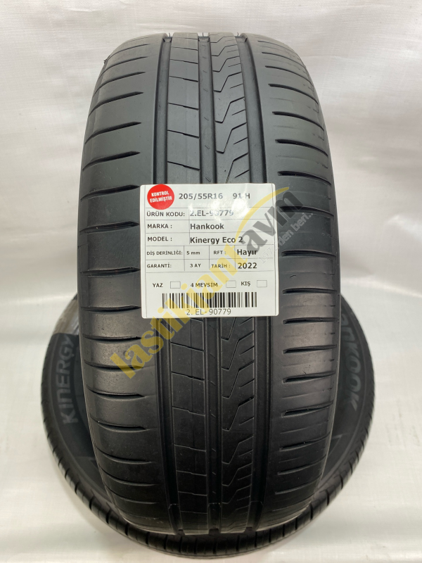 Hankook 205/55R16 91H Kinergy Eco 2 5 mm 2.El Yaz Lastiği (2022)
