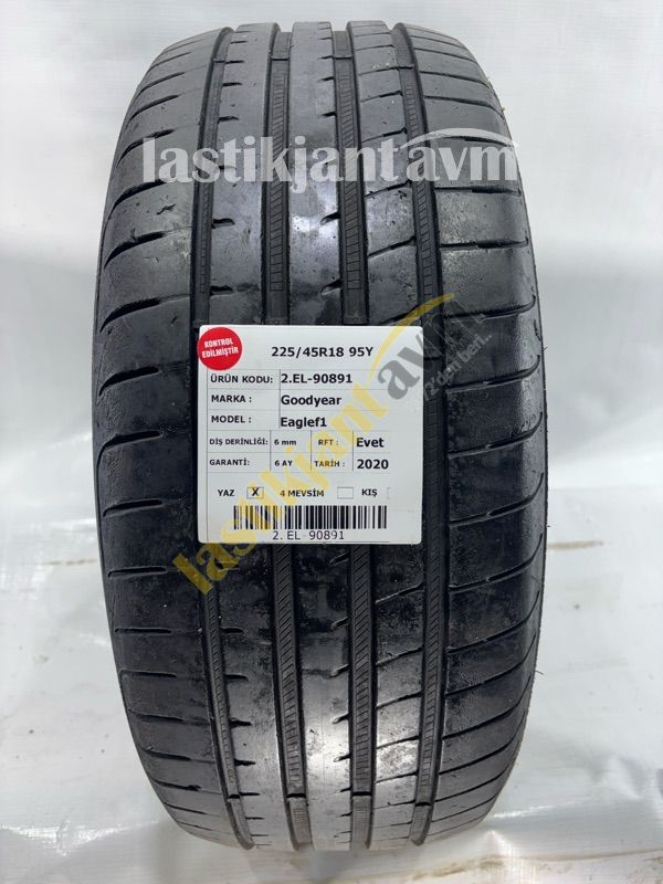 Goodyear 225/45R18 95Y Eagle F1 6 mm 2.EL Yaz Lastiği (2020) RFT
