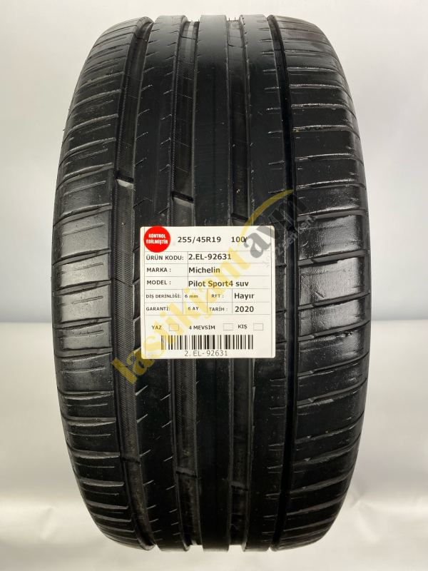 Michelin 255/45R19 100Y Pilot Sport4 Suv 6 mm 2.EL Yaz Lastiği (2020)