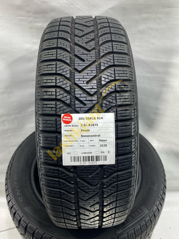 Pirelli 205/55R16 91H 7 mm Snowcontrol3 2.El Kış Lastiği (2020)