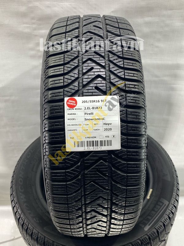 Pirelli 205/55R16 91T 7 mm Snowcontrol3 2.El Kış Lastiği (2020)