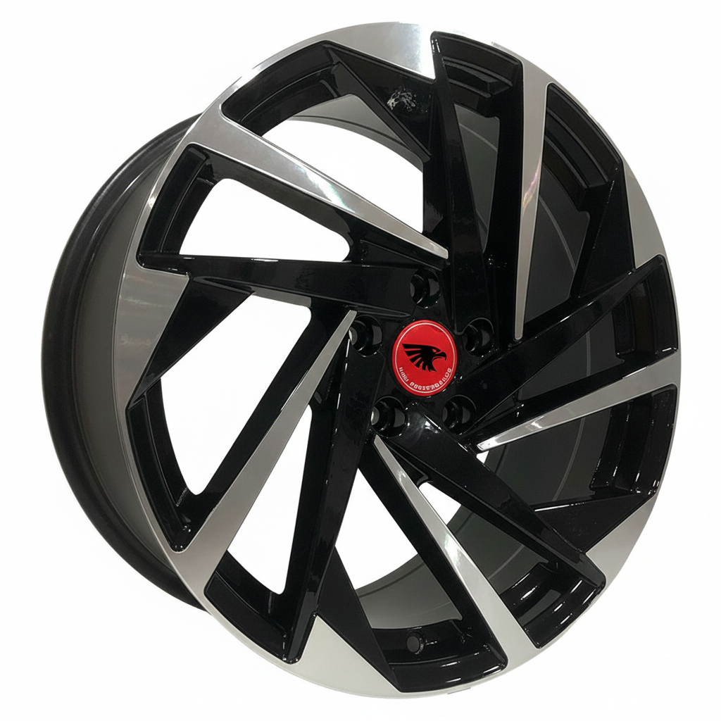LJA-ADY1048-01 8.0x18" 5x112 ET40 66.45 Black Machined Jant