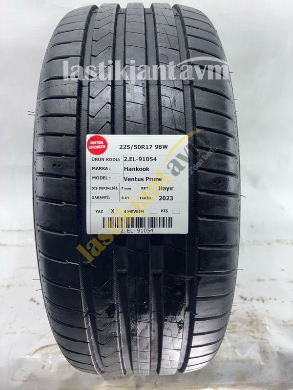 Hankook 225/50R17 98W Ventus Prime 4 7 mm 2.EL Yaz Lastiği (2023)