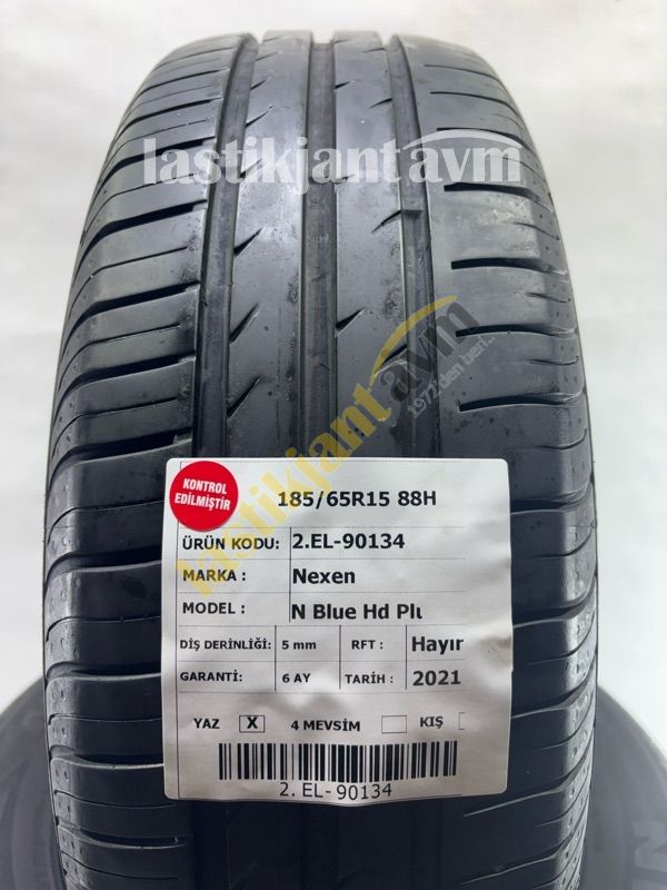 Nexen 185/65R15 88H N Blue Hd Plus 5 mm 2.EL Yaz Lastiği (2021)