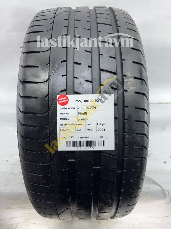 Pirelli 255/30R20 92Y Pzero 6 mm 2.EL Yaz Lastiği (2021)